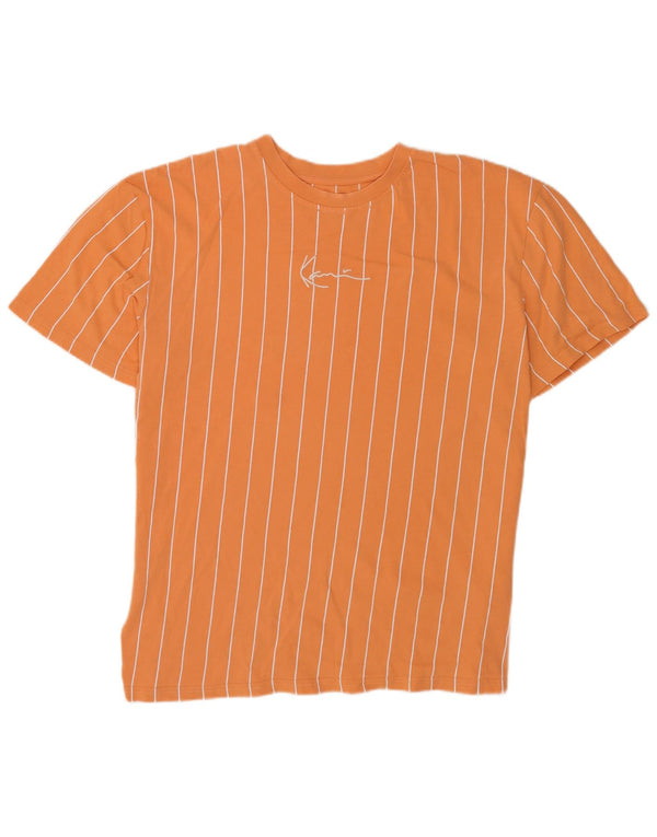 T-shirt grafica da uomo Karl Kani Top in cotone a righe arancioni grandi