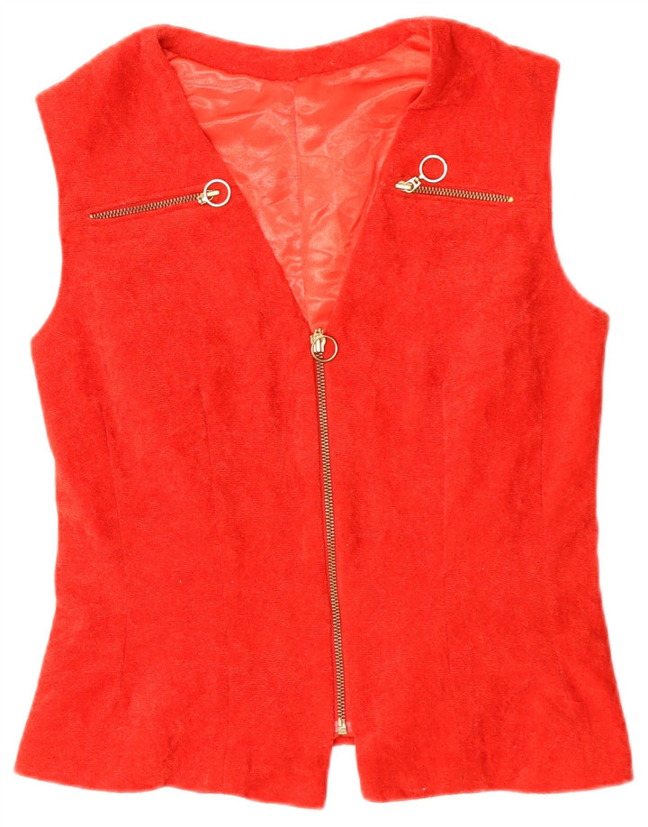 Gilet da donna VINTAGE UK 14 rosso medio