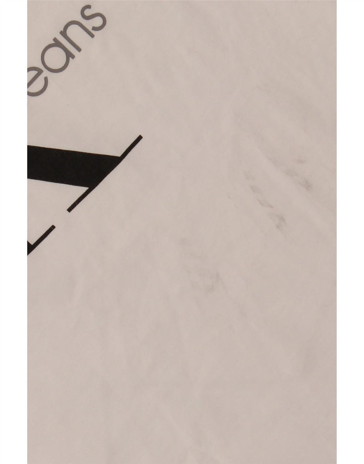 CALVIN KLEIN JEANS T-shirt grafica da uomo Top piccola in cotone bianco