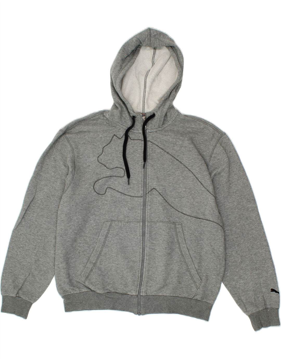 PUMA Mens Zip Hoodie Sweater Medium Grey Cotton Vintage Puma and Second-Hand Puma from Messina Hembry 