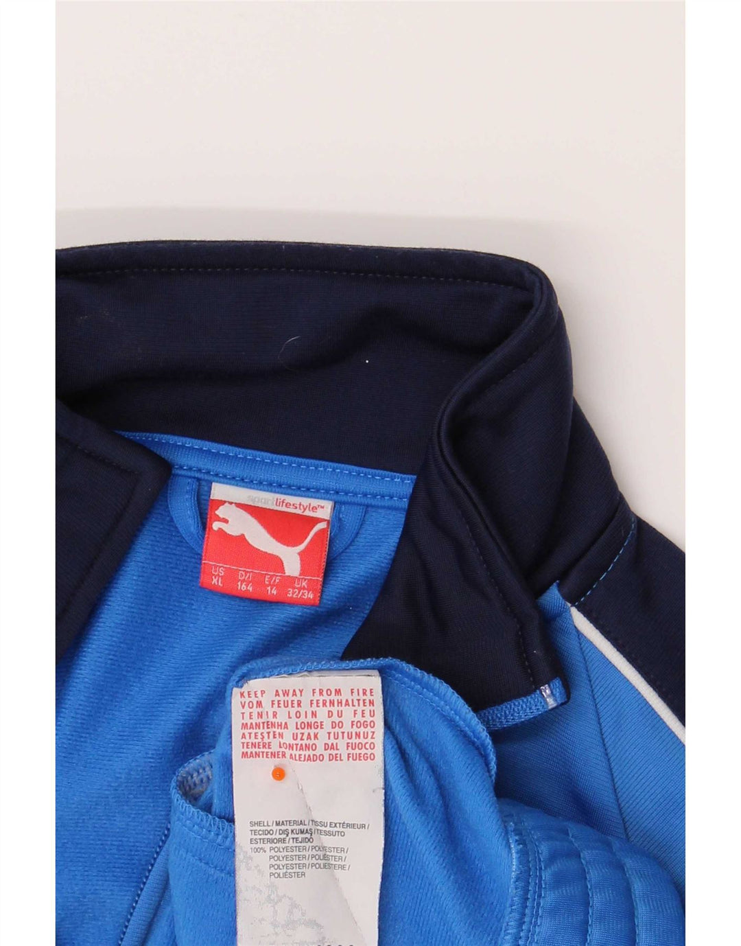 Giacca da tuta grafica da ragazzo Puma 13-14 anni Blu Colourblock