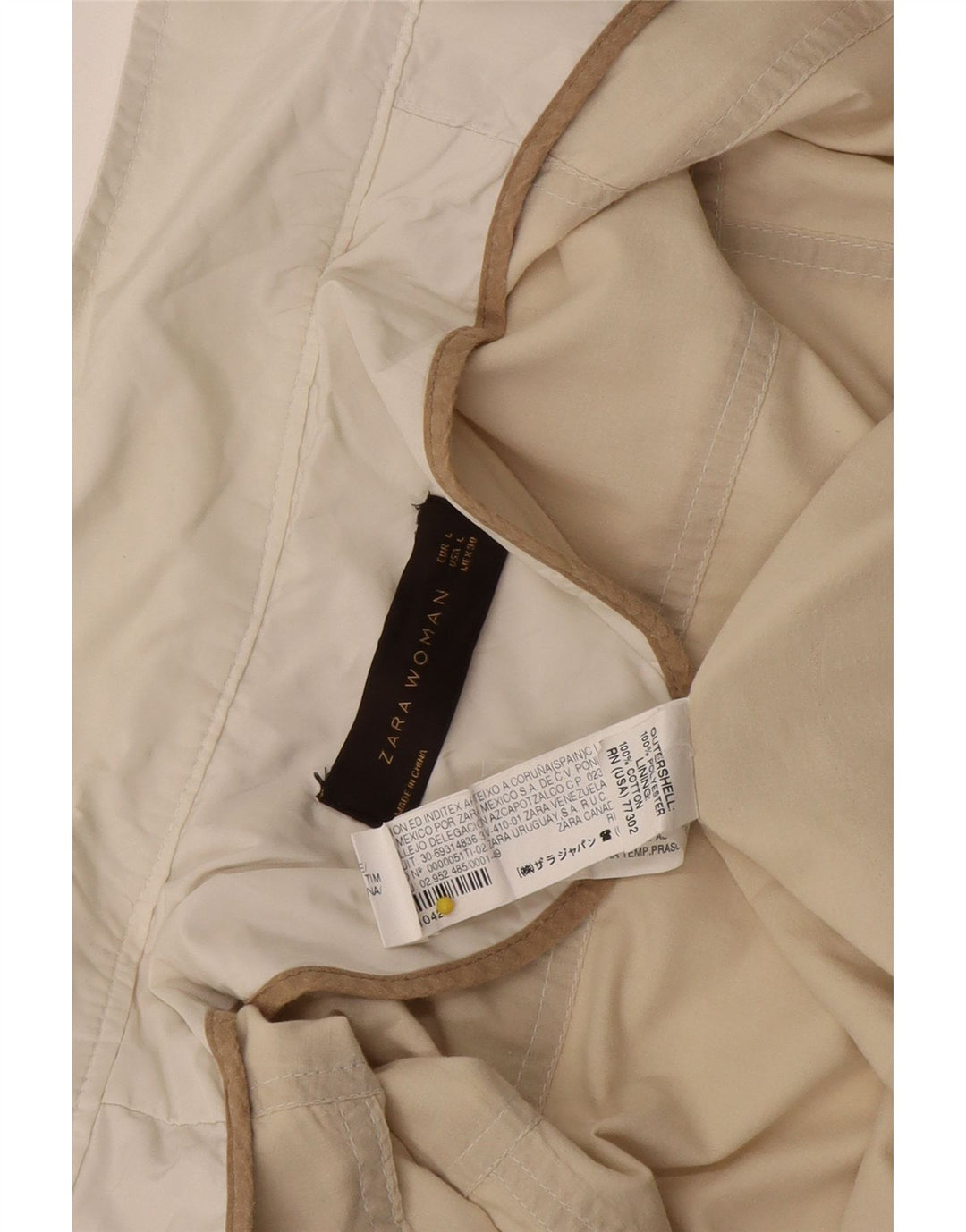 Giacca utility da donna Zara UK 14 Large in poliestere bianco sporco