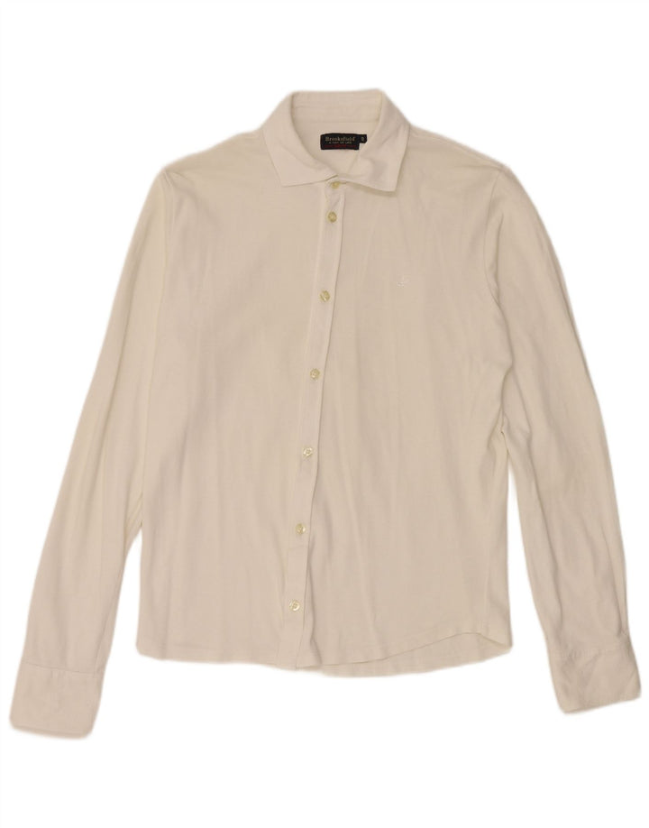 Camicia slim fit da uomo Brooksfield IT 48 Small bianca