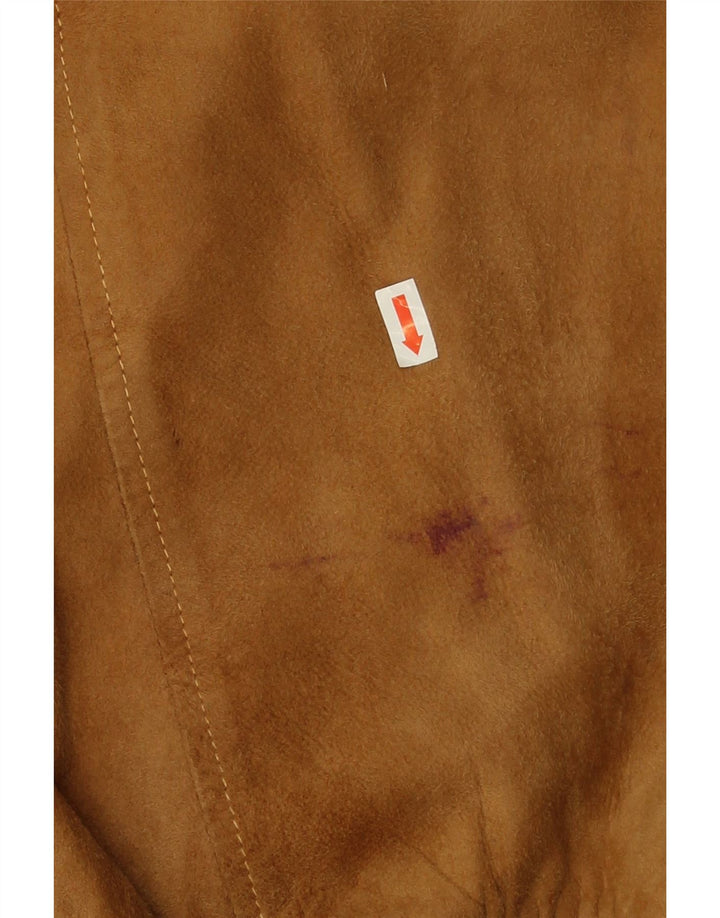 Giubbotto bomber in pelle scamosciata da uomo Maren UK 40 grande pelle scamosciata beige