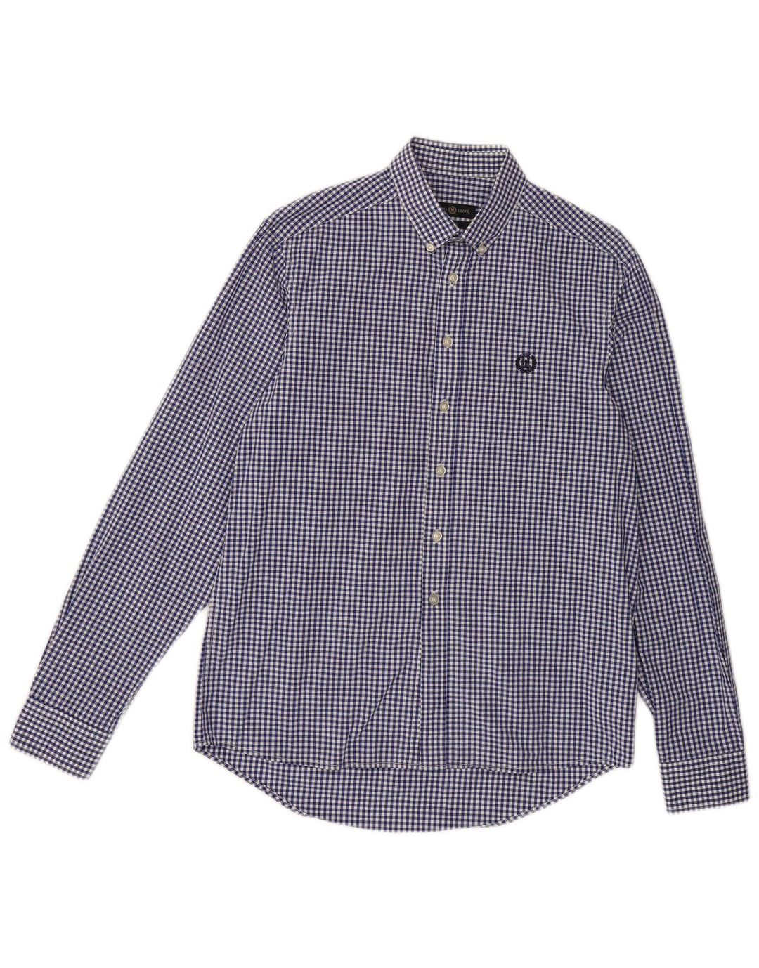 HENRI LLOYD Mens Regular Fit Shirt Small Blue Gingham Cotton
