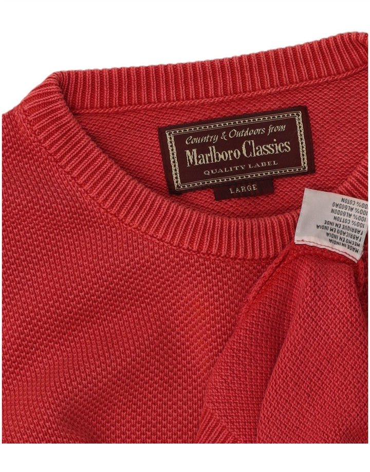 MARLBORO CLASSICS Maglione da uomo con scollo a barca grande cotone rosso