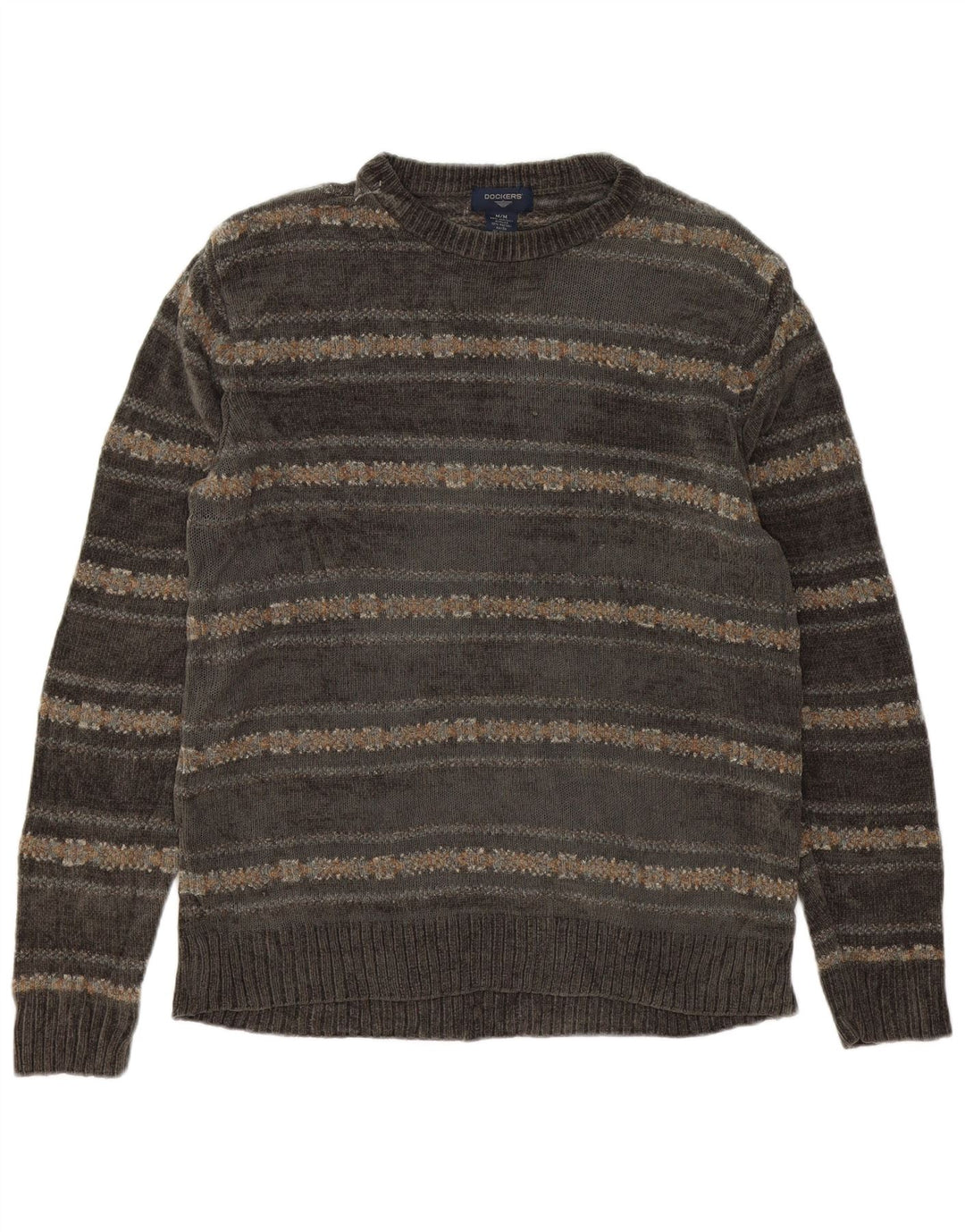 Maglione maglione girocollo da uomo Dockers grigio medio acrilico Fair Isle