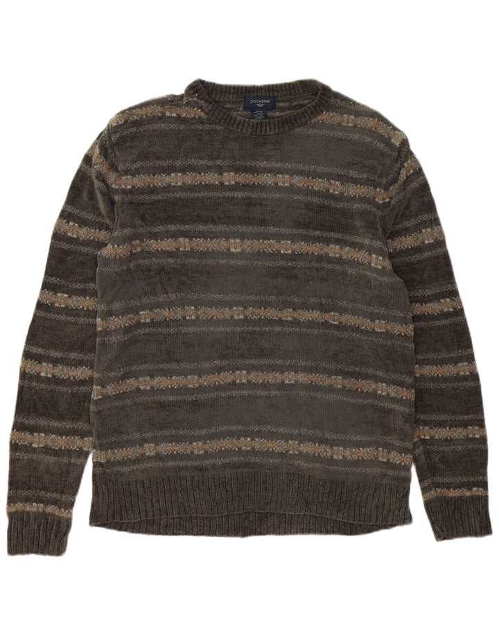 Maglione maglione girocollo da uomo Dockers grigio medio acrilico Fair Isle