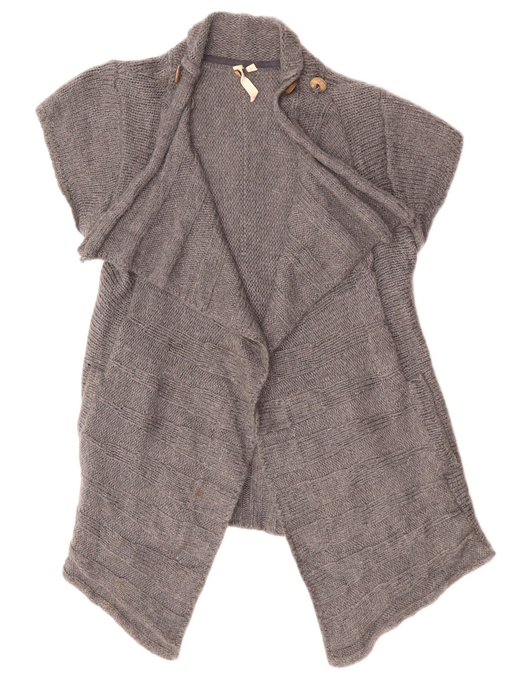 Maglione cardigan aperto a maniche corte da donna di White Stuff UK 10 Small Grey Wool