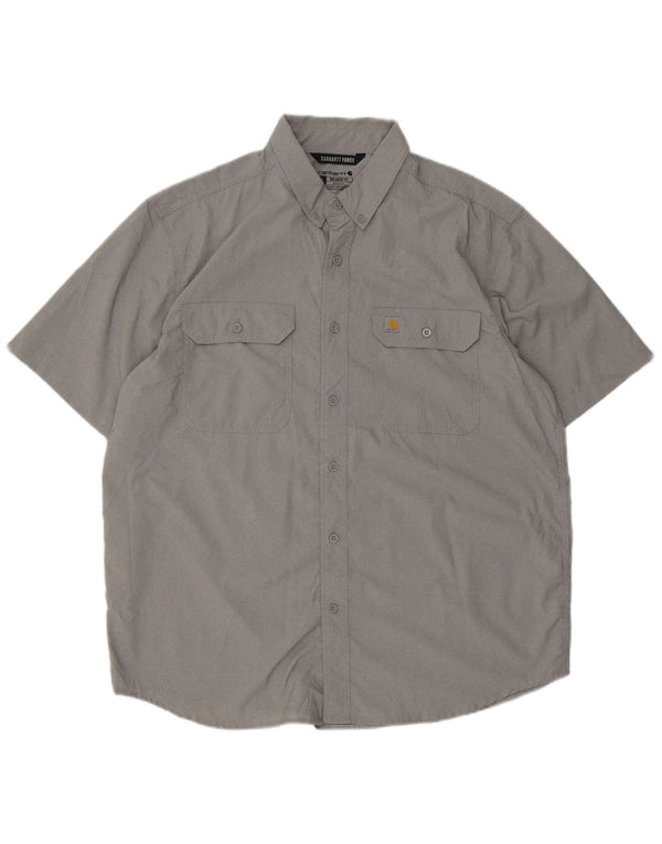 Camicia a maniche corte da uomo vestibilità comoda CARHARTT XL poliestere grigio