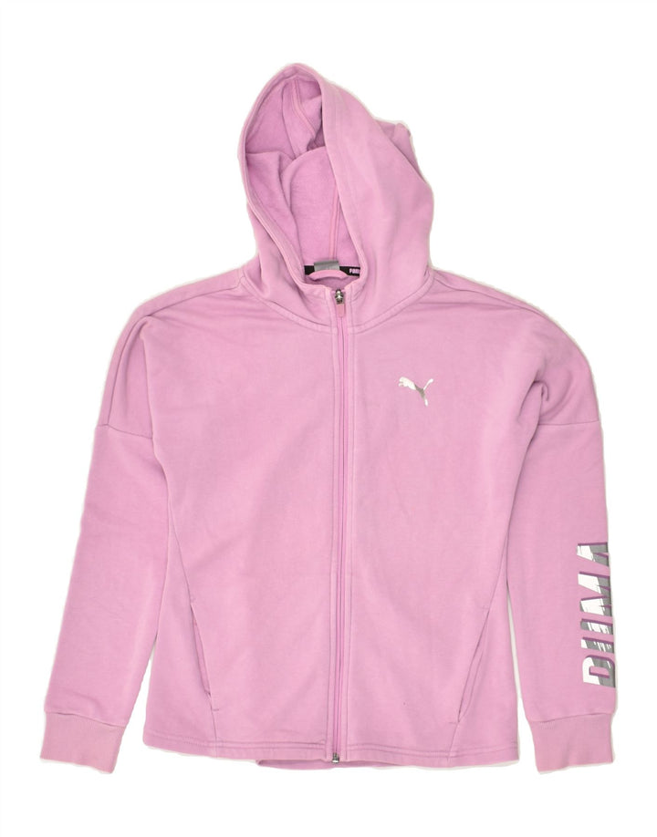 PUMA Boys Graphic Zip Hoodie Sweater 11-12 Years Pink Cotton | Vintage Puma | Thrift | Second-Hand Puma | Used Clothing | Messina Hembry 