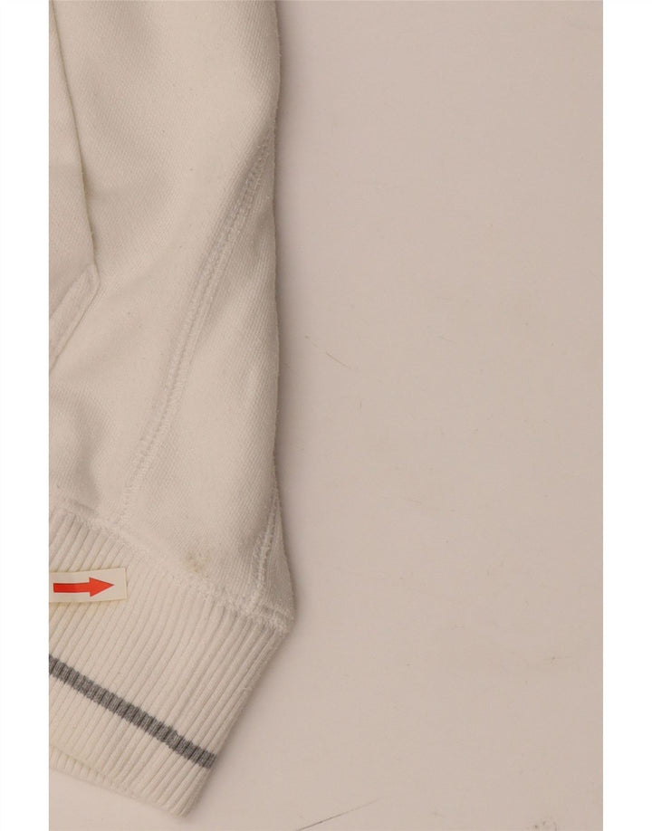 Maglione con cappuccio e zip grafica da uomo Champion XL in cotone color block bianco