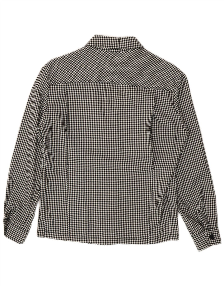 Camicia da uomo vintage piccola a quadretti blu navy