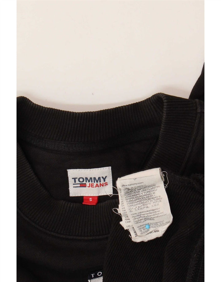 Tommy Hilfiger Donna Crop Oversize Felpa Maglione UK 10 Piccolo Nero