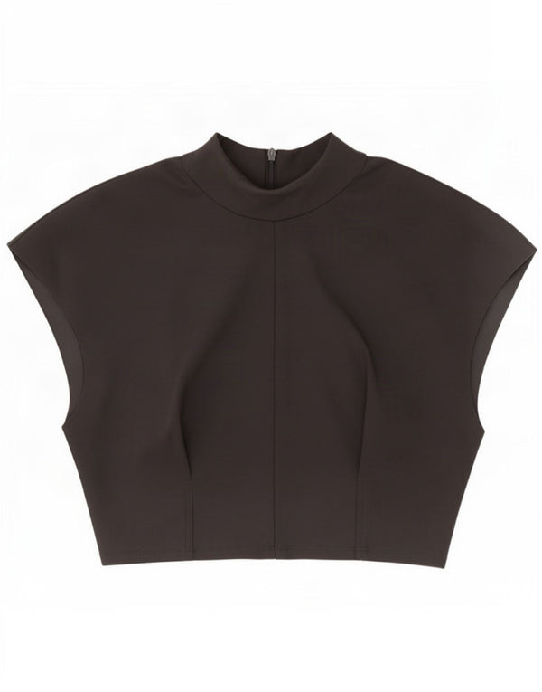 Top corto in camicetta corta da donna Zara UK 10 piccolo nero