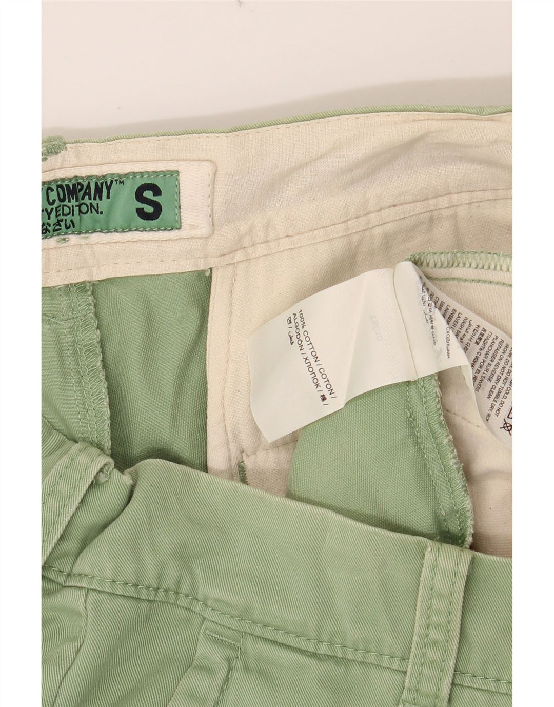 Pantaloncini chino da uomo SUPERDRY piccoli W32 in cotone verde
