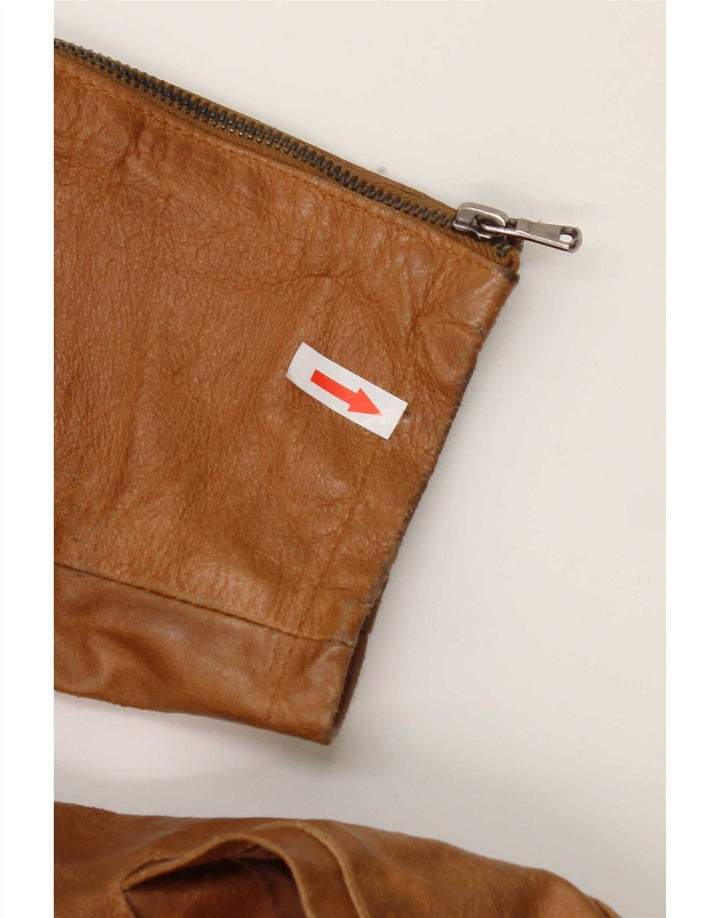 Giacca in pelle vintage da uomo UK 38 in pelle marrone medio