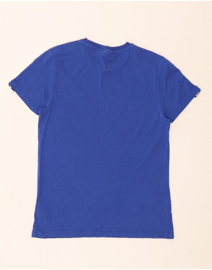 T-shirt grafica da uomo FILA Top Small in cotone color block blu