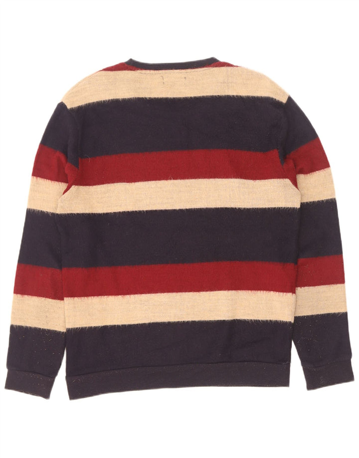 Maglione girocollo da uomo Zara, maglione grande in acrilico a righe multicolore