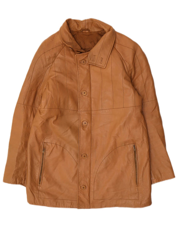 Giacca in pelle vintage da uomo IT 48 Marrone medio