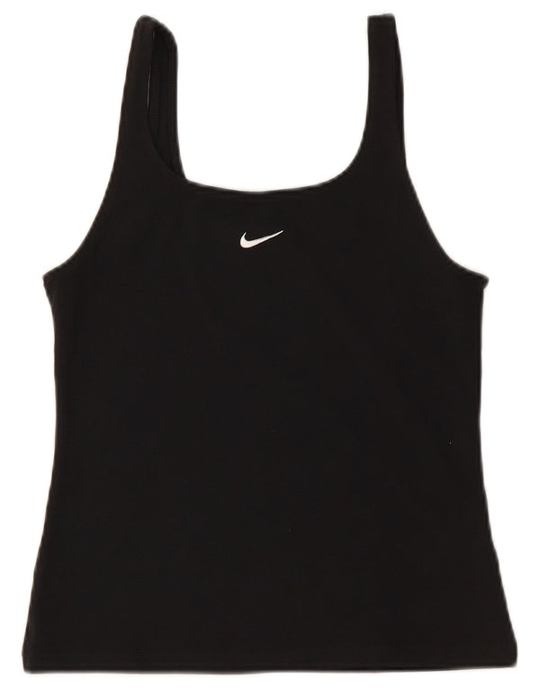 Canottiera corta NIKE da donna UK 12 cotone nero medio