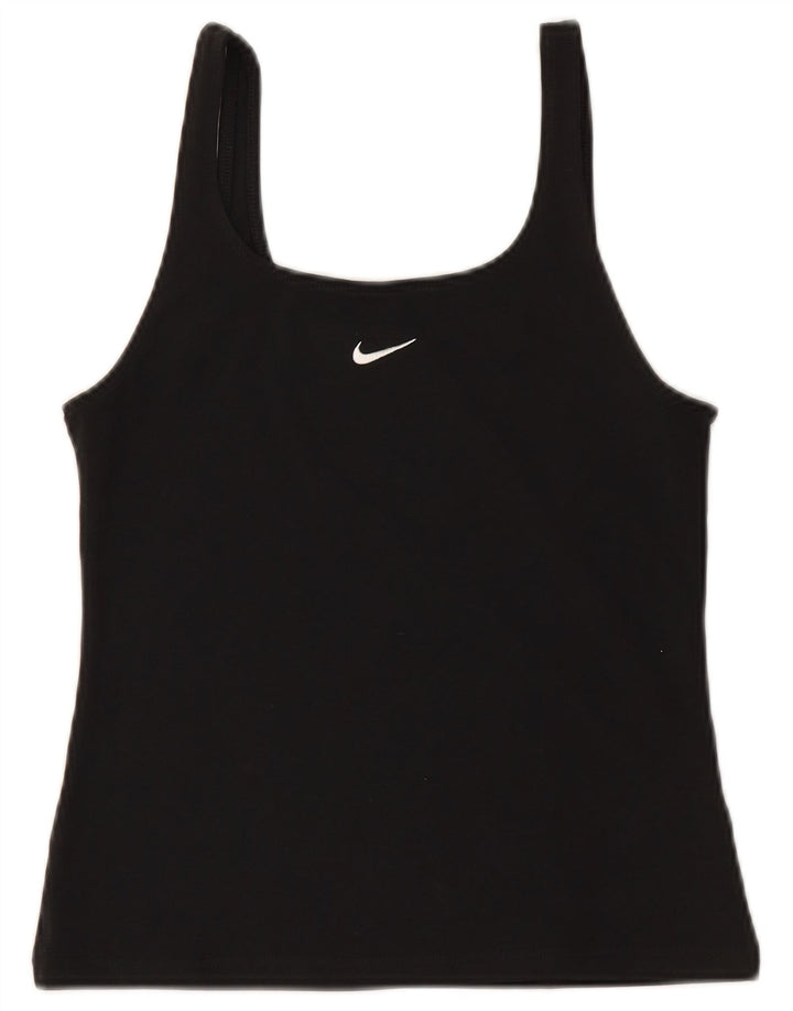 Canottiera corta NIKE da donna UK 12 cotone nero medio