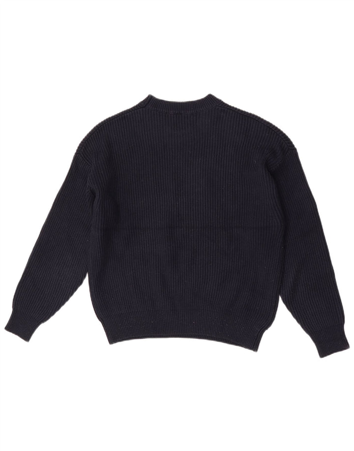 Maglione maglione girocollo oversize da donna Zara UK 6 XS poliestere blu navy