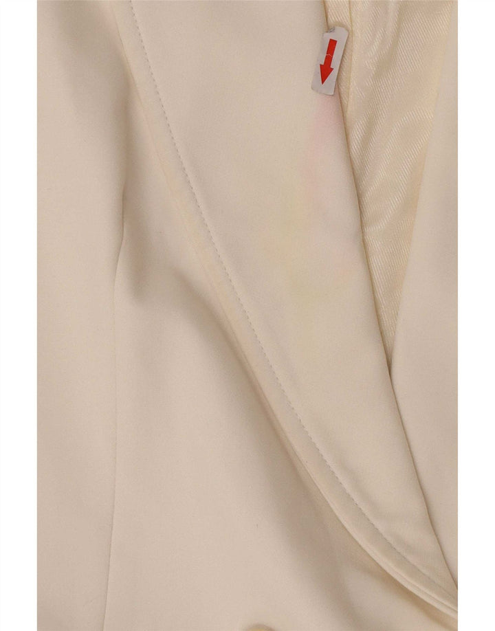 Giacca blazer doppiopetto senza maniche da donna Zara UK 12 colore bianco medio
