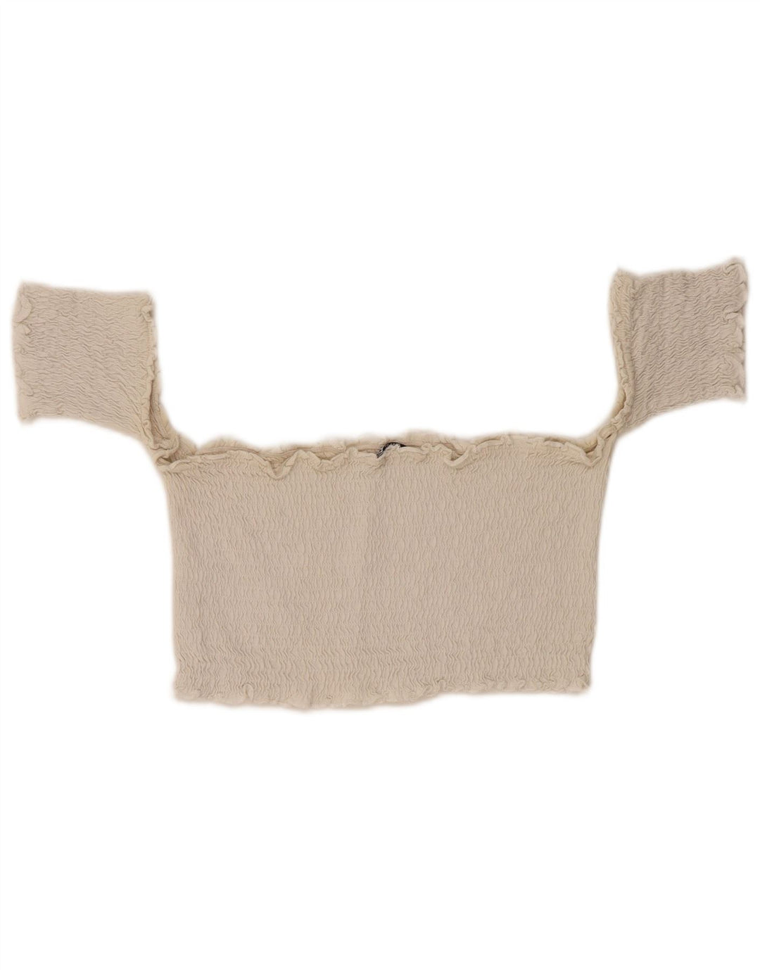 ZARA Womens Crop Top UK 12 Medium White Cotton