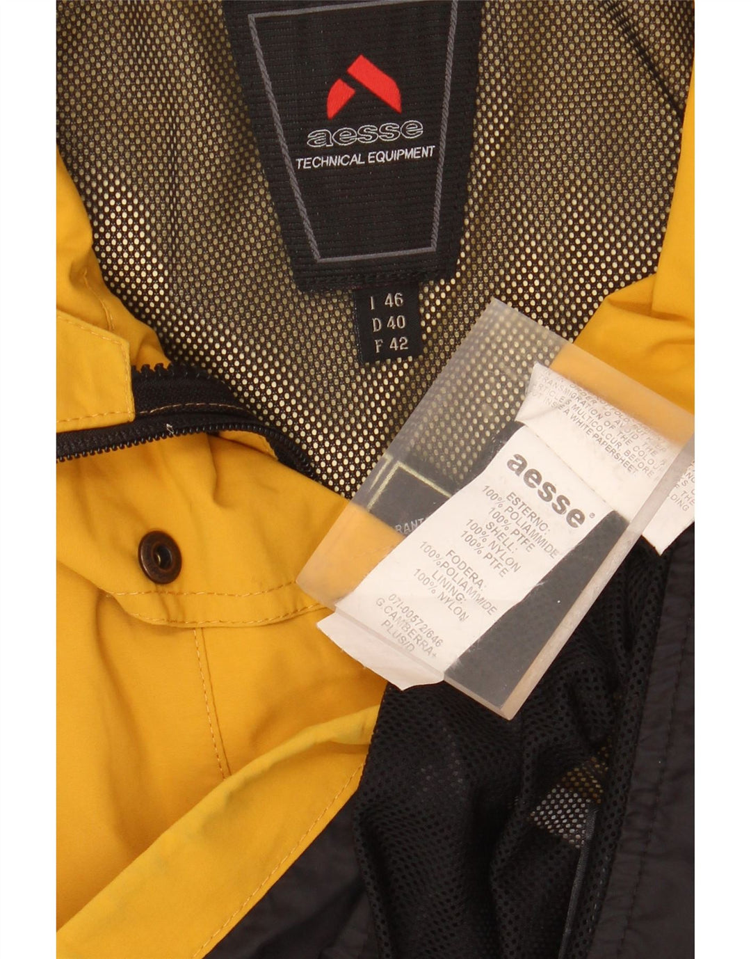 Giacca antipioggia oversize da donna AESSE IT 46 Large Giallo Nylon