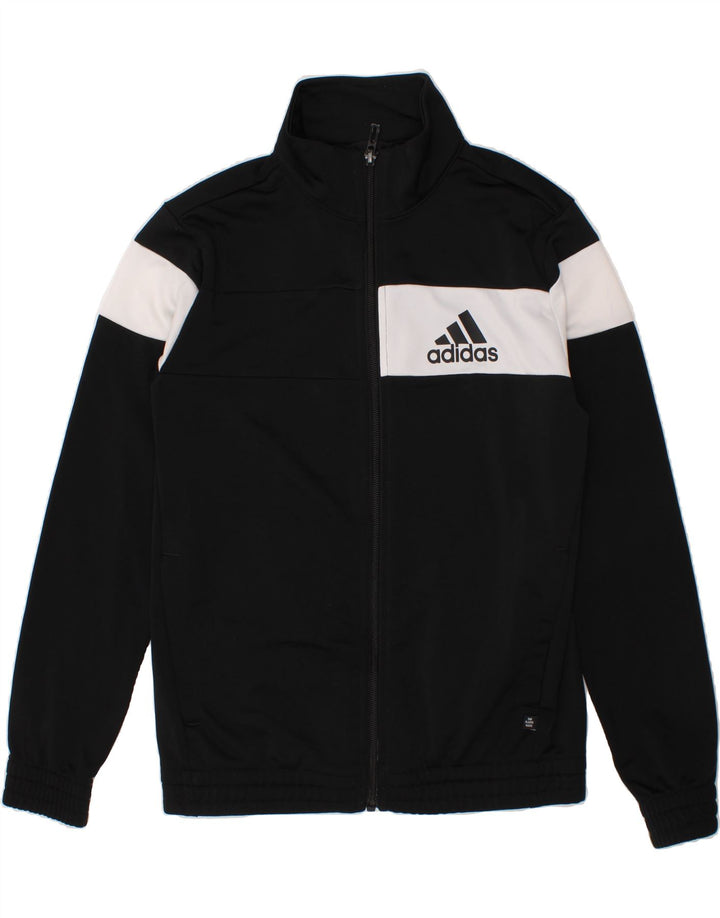 ADIDAS Boys Tracksuit Top Jacket 9-10 Years Black Colourblock Polyester Vintage Adidas and Second-Hand Adidas from Messina Hembry 