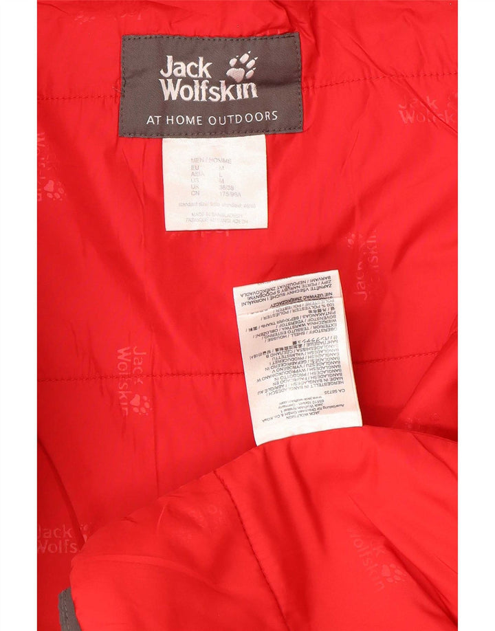 Giacca a vento con cappuccio da uomo Jack Wolfskin UK 36/38 Poliestere grigio medio