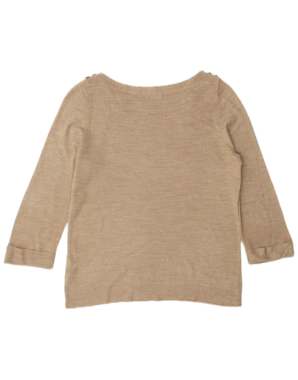 Maglione maglione con scollo a barca da donna Marks & Spencer UK 12 Beige medio