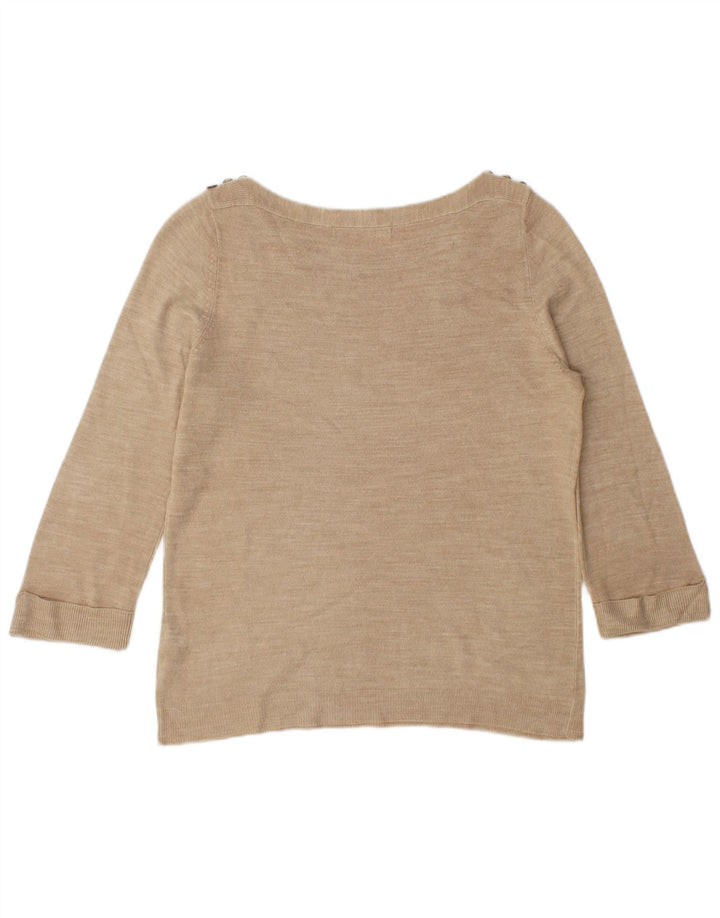 Maglione maglione con scollo a barca da donna Marks & Spencer UK 12 Beige medio