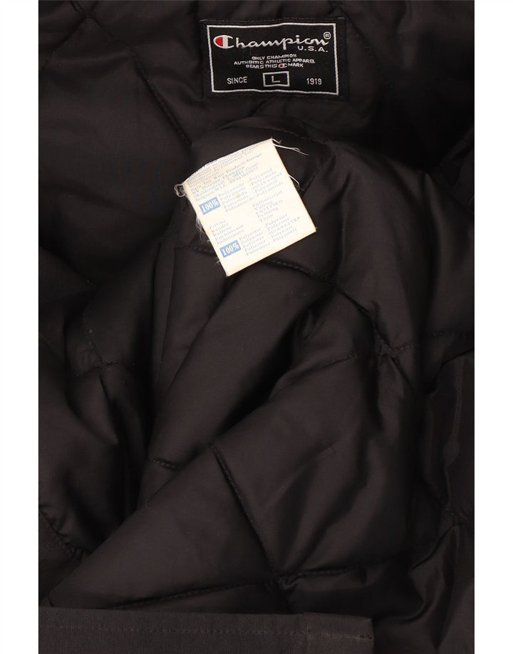 Cappotto imbottito con cappuccio da uomo Champion UK 40 Large Nero in poliammide