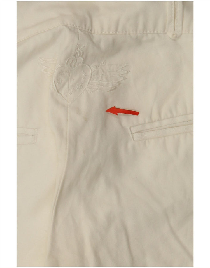 Pantaloni chino dritti da donna DESIGUAL EU 38 Medium W30 L28 Cotone bianco