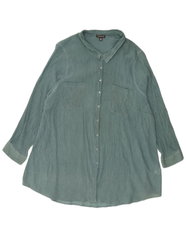 Camicia autografa da donna Marks & Spencer UK 26 5XL viscosa verde