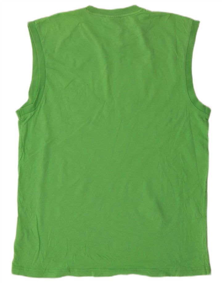Canotta grafica da uomo Adidas Top in cotone verde medio