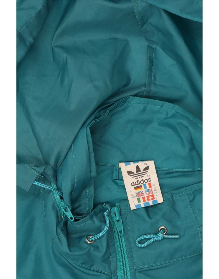 Giacca antipioggia con cappuccio da uomo Adidas UK 38/40 Colorblock medio turchese