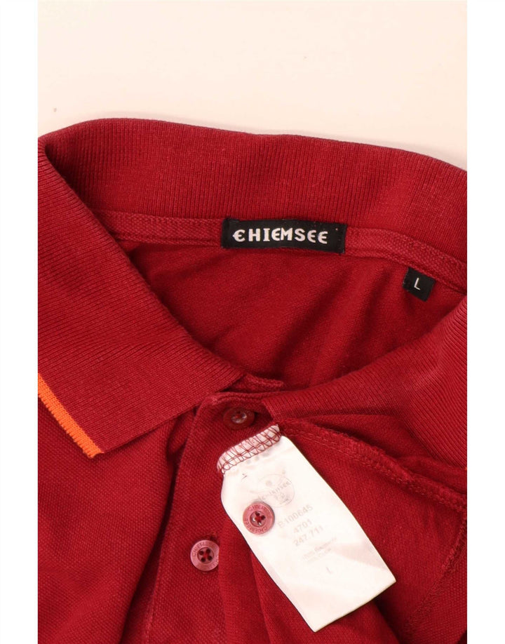 Polo da uomo a maniche lunghe Chiemsee grande in cotone rosso