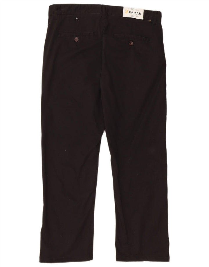 Pantaloni Cropped Uomo Farah W30 L24 Cotone Nero