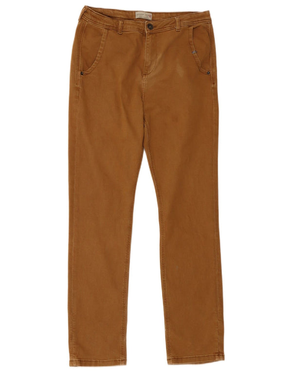 Pantaloni casual dritti Zara da ragazzo 13-14 anni W30 L29 cotone marrone