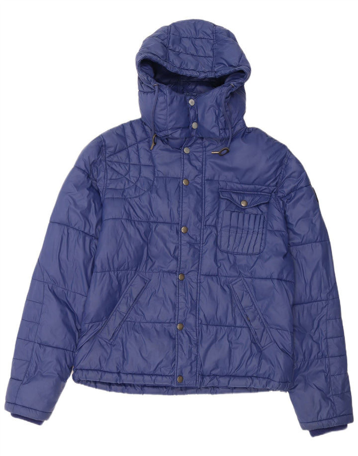 Giacca imbottita con cappuccio da uomo Diesel UK 44 2XL nylon blu