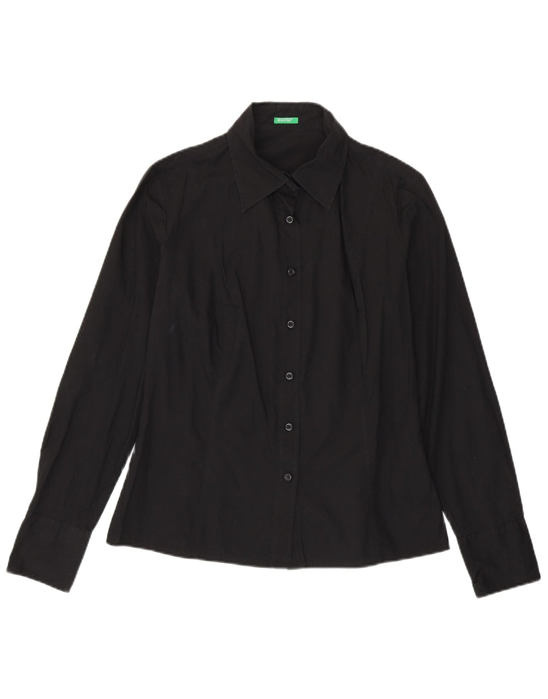 Camicia da donna Benetton UK 16 grande cotone nero