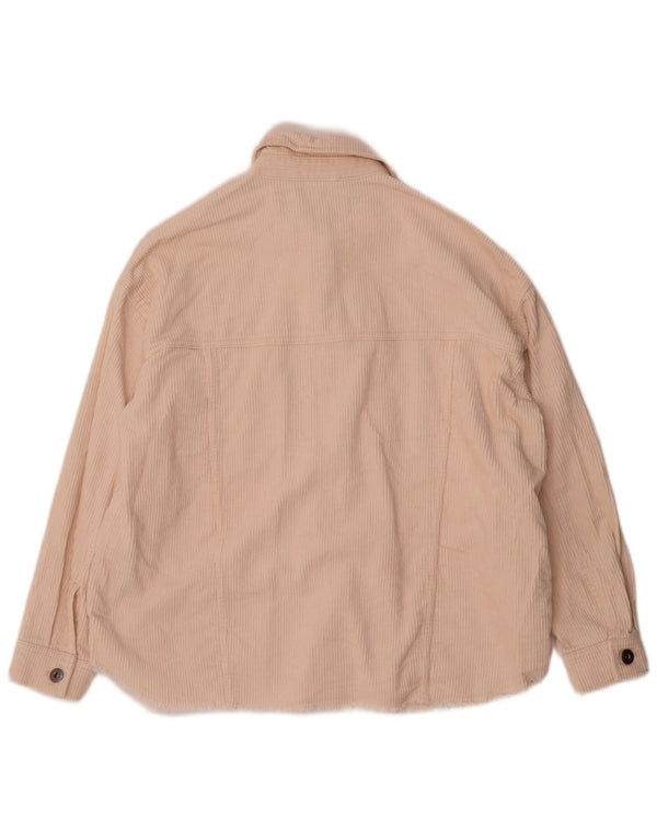 Camicia da donna oversize in velluto a coste Zara UK 6 XS in cotone beige
