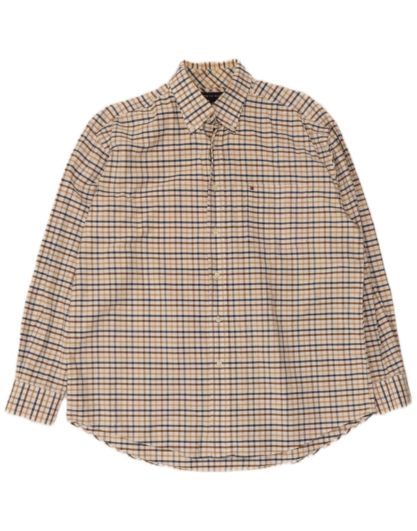 Camicia da uomo Tommy Hilfiger a quadri beige grandi