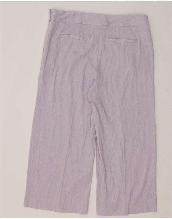 Pantaloni Capri a gamba larga da donna Marks & Spencer UK 14 Large W34 L22 Viola