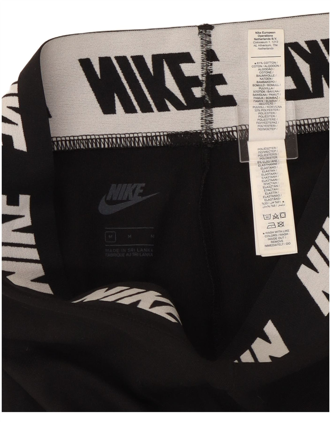 Leggings grafici da donna Nike UK 12 cotone medio nero