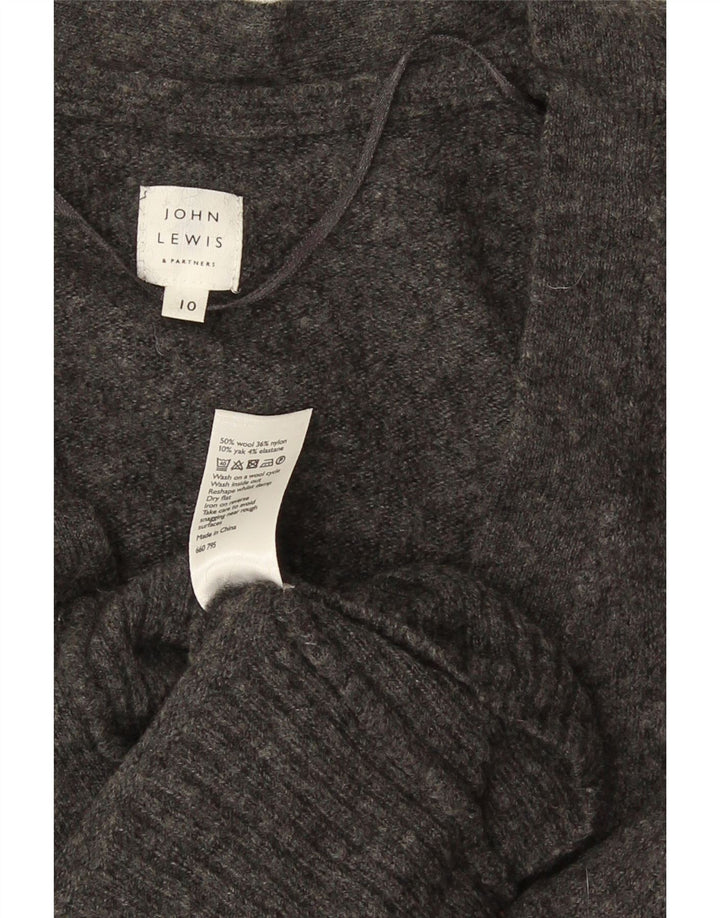 Maglione cardigan da donna John Lewis UK 10 piccolo lana screziata grigia