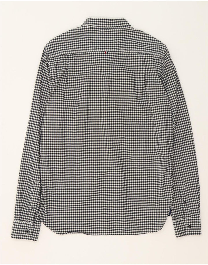 Camicia da uomo SUPERDRY grande in cotone a quadretti nero